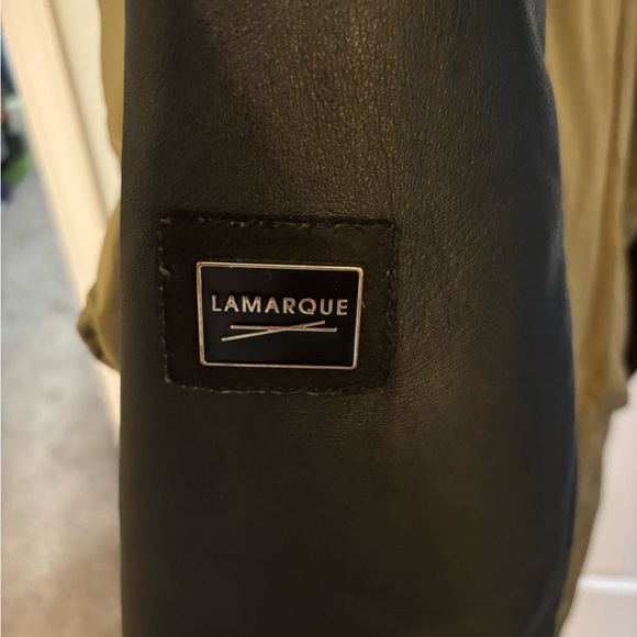 Lamarque Olive and Black Puffer Jacket - Picture 4 of 5